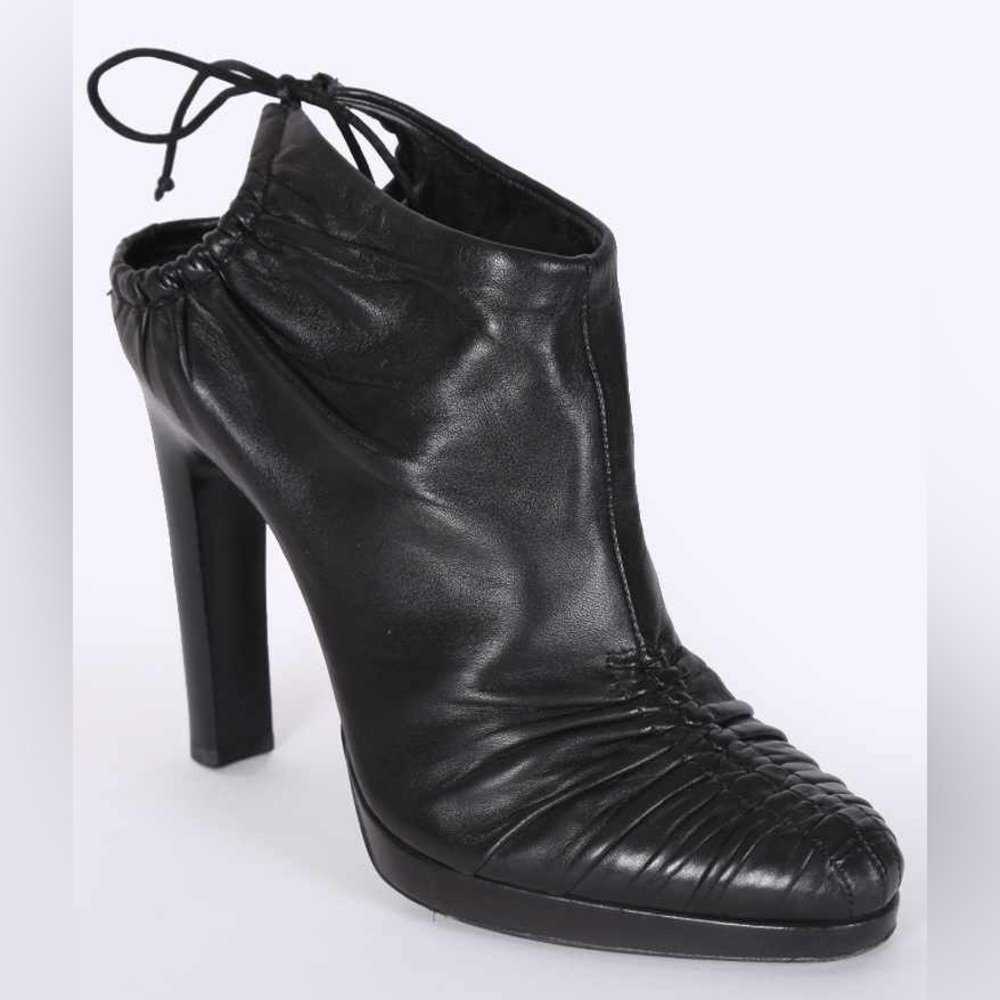 Vintage GUCCI Lambskin Sexy Back Tie Ruched Heels Size 8B
